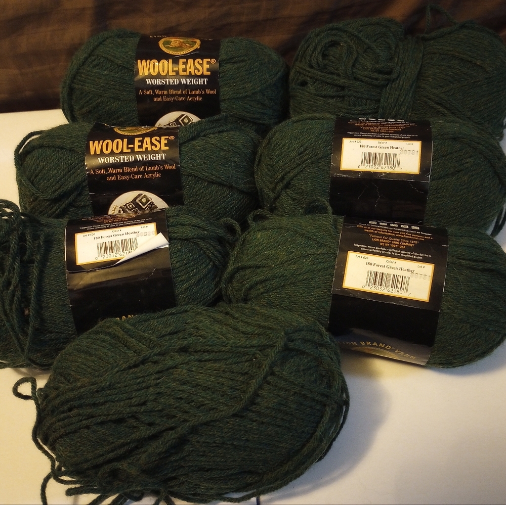 Seven skeins of Lion Brand Wool Ease